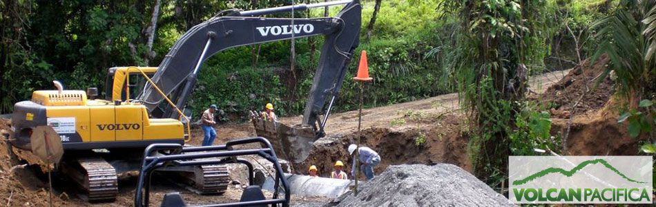 Bridge construction on the entrance road.